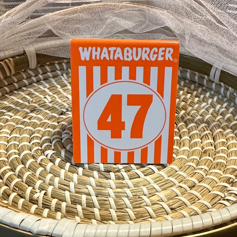 Whataburger Orange & White Table Tent Order Numbers